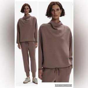Varley Betsy Sweat in Antler Women's High-Neck Double Soft Top size Large